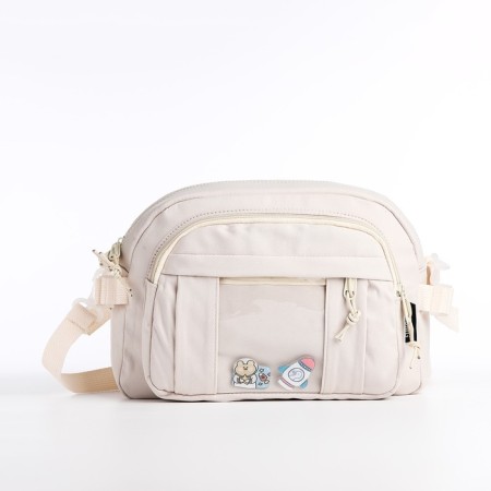 Youth bag with a zipper, white color-1