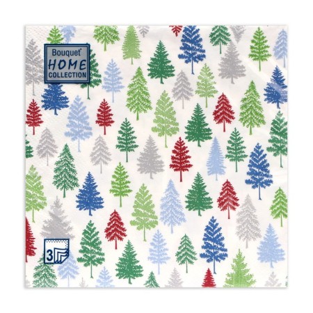 New Year's napkins Paper Home Collection CLASSIC "Multi -colored Christmas trees", 3 layers, 33x33 cm, 20 pcs-1