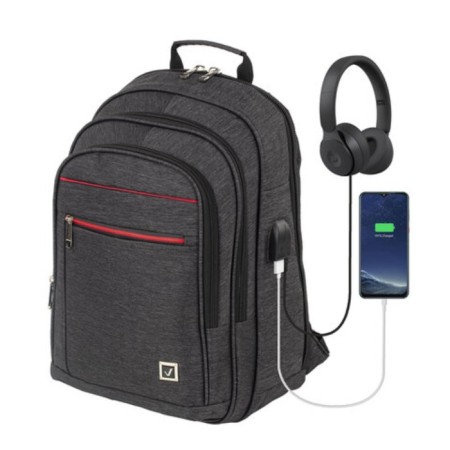 Brauberg Functional backpack with a laptop department, 3 departments, USB port, "Progress", 48x14x34 cm, 229873-8