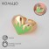 Ring "Heart" fluid, green color in gold, dimensionless