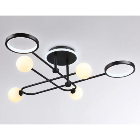 LED ceiling LED with a change of lamp and control panel Ambrella Light, Linetech, FL66232, G9, 48 W, 3600LUM, 3000-6400K, Black Black, White matte-3