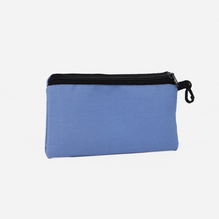 A backpack with a zipper, 3 outer pockets, blue color-7