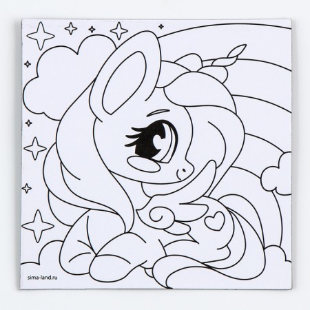 Magnet coloring "Unicorn", 10 × 10 cm-1