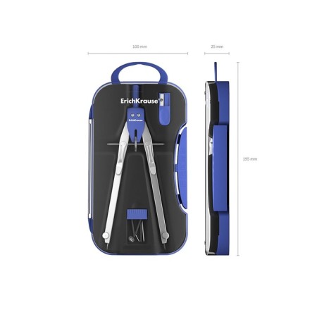 Ready -made Erich Krause University, 3 subjects, 170 mm, metal circa with a maximum radius of 18 cm, sharpener, replaceable stiffle, euro -handle-6