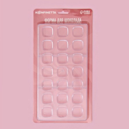 Konfinetta Cube chocolate form, 27.5 × 13.5 × 3 cm, 21 cells (2.5 × 2.5 cm)-5