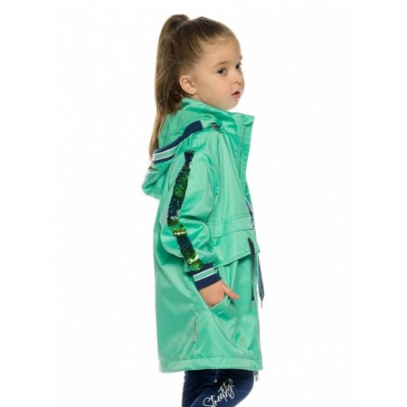 Raincoat for girls, height 104 cm, green color-3