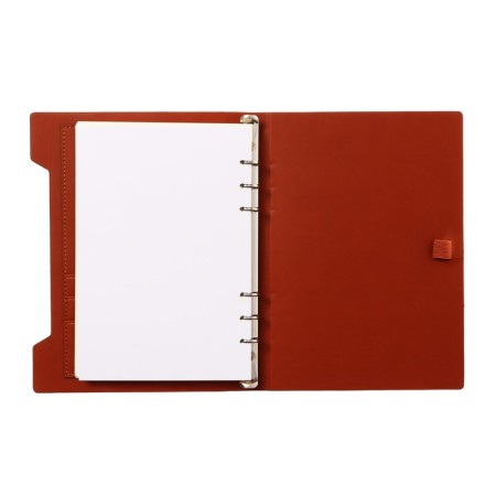 Organs on the rings, A5 format, 90 sheets, line, cover of the leather mix, with an elastic band for a handle-7