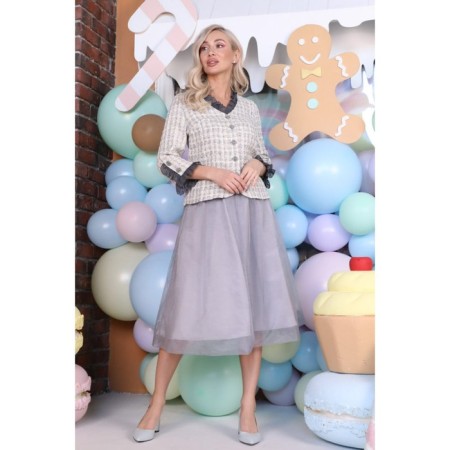 Female skirt, size 46, gray color-2