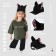 Baby cap for a girl "cat" with ears, black color, rr 52-54, 5-7 years old
