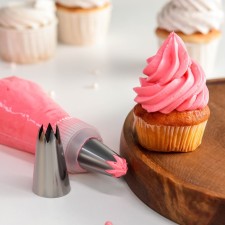 Konfinett confectionery “Open Star”, D = 3 cm, 1 cm exit, stainless steel