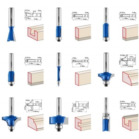 Set of milling bison 28796-H26, profile, on wood, 26 pcs.-3