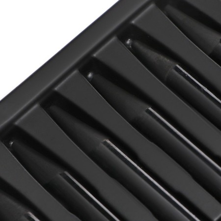 Pencils are whole, black 5 pieces + eraser + sharpener-1