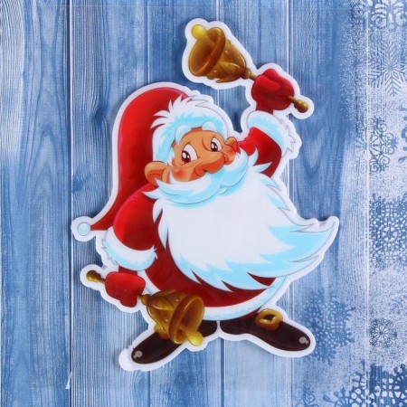 Santa Claus with bells of 13.5x17.5 cm, red