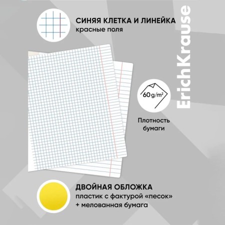 A set of subject notebooks 48 sheets, 12 pieces, Erichkrause "BENFORMED", plastic cover silk-screen cover, OFSET BELICE 100%, info block-21
