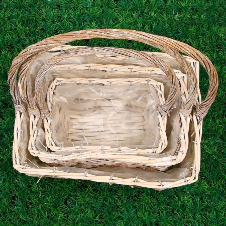 Set of baskets “Crosses”, 3 pcs: 32 × 25 × 13/37 cm, 26 × 18 × 12/33 cm, 20 × 14 × 9/29 cm-3