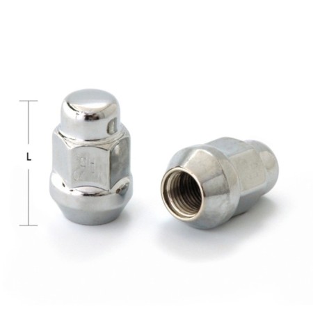 Nut 14x1.5 mm, height 35 mm, turnkey 21 mm, cone, closed, chrome