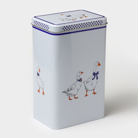 Bank for bulk products "geese", 2.7 liters, 13.5 x 9.5 x 21.5 cm, tin-1