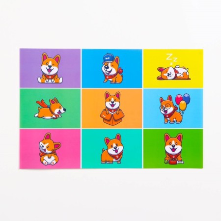 Rug for a bowl "Pigger", 43 x 28 cm, "Merry Corgi"-3