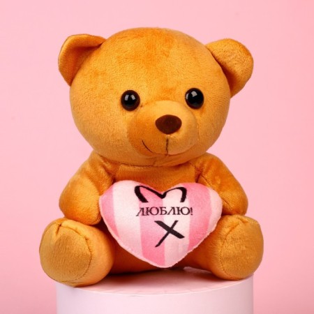 Soft toy "love", bear, color mix-1