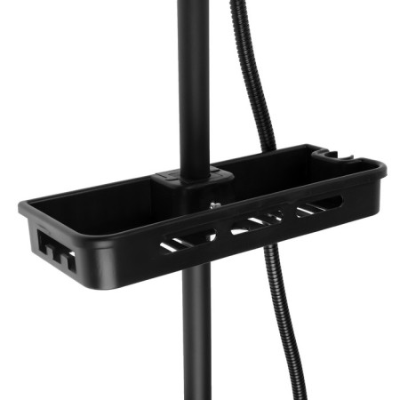 The shower system Zein Z3861, mixer, tropical and hand watering can, shelf, brass, black-11