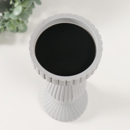 Summary of the tree on 1 candle "corrugation" light gray 9.7x9.7x30.5 cm-1