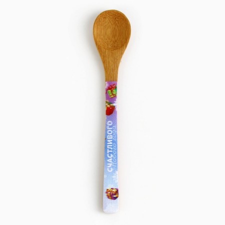 Spoon from bamboo "Miracles in the New Year", 3 x 16 cm-2