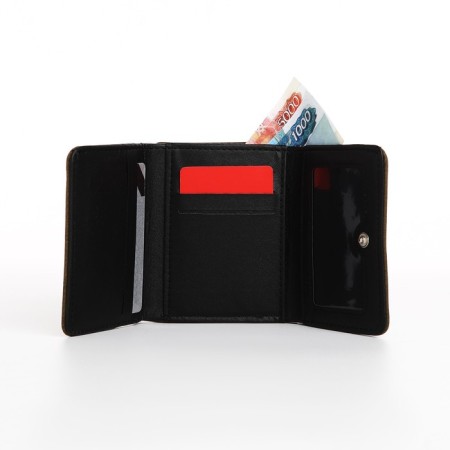 Women's wallet on the button, khaki color-5
