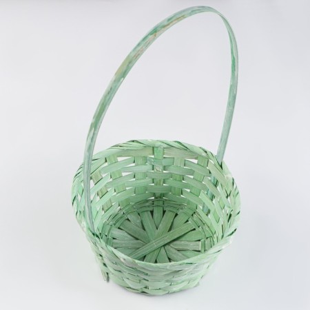 Wicker basket 19x9/32 cm, light green, bamboo-2