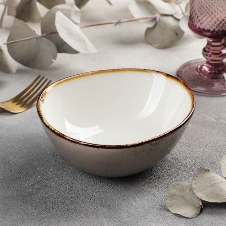 Porcelain salad Magistro "Cerera", 440 ml, 15.3 × 13 cm, brown color