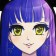School textile backpack with ears on the hairpins "Anime", 27x23 cm, black/purple