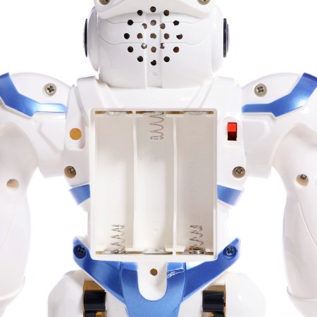 Robot radio -controlled "dancer", light and sound effects, works on batteries, red color-4