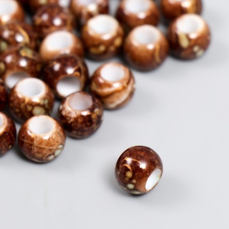 Beads for creativity plastic "Marble. Coffee" d = 1 cm set 20 g-1