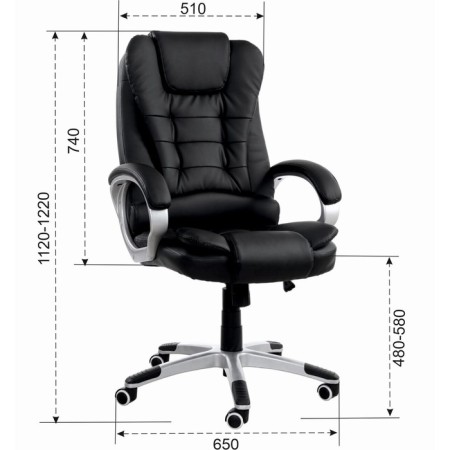 Armchair for the head of the Brabix Comfort MS-003, 6 massage modules, eco-leather, black-5