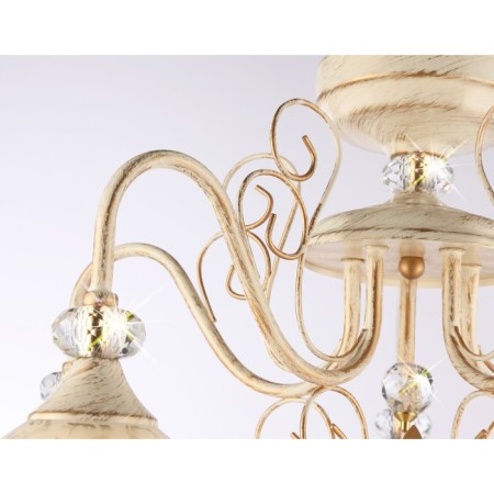 Ceiling chandelier Ambrella Light, Traditional, TR3057, 5HE27, beige color, gold-5