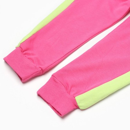 Suit for a girl (sweatshirt/pants), pink color, height 104-110cm-11