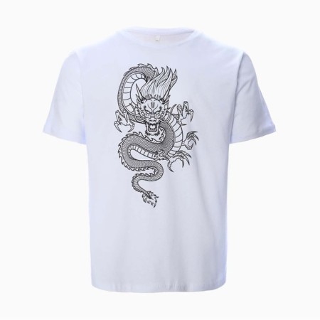 T -shirt male "Dragon", white color/Black print, size 56-5