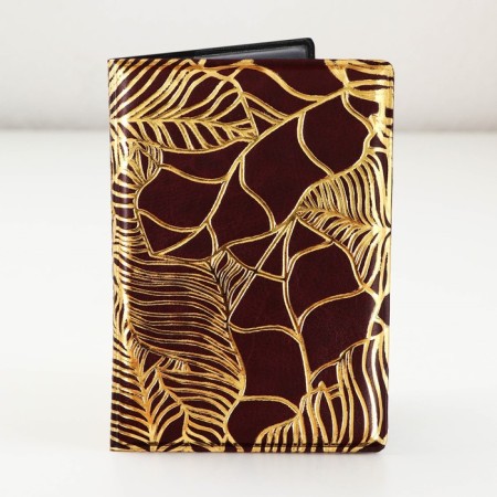 Cover for passport "Texture leaves", artificial leather-8