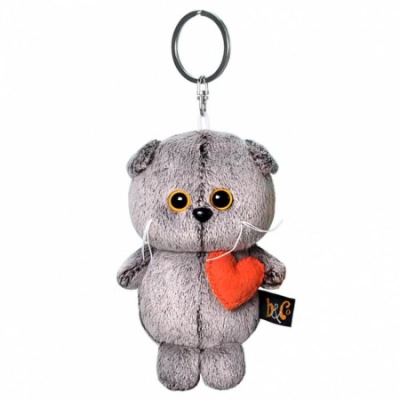 Soft toy-swindle toy "Cat Basik keychain with a heart", 12 cm