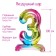 Foil ball 40 "number 3", on a stand, gradient