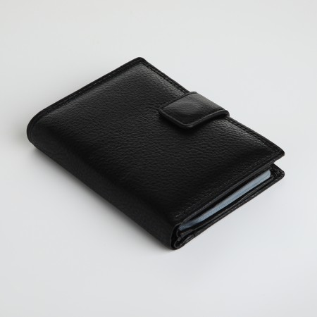 Male purse on magnet 3 in 1, department for auto documents, passports, black color-2