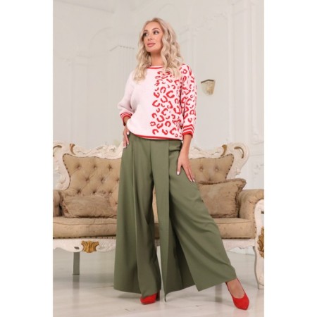 Women's pants, size 42, khaki color-8