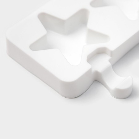 Form for ice cream shares "Star", silicone, 28.5 × 10.5 × 2 cm, 4 cells, white color-2
