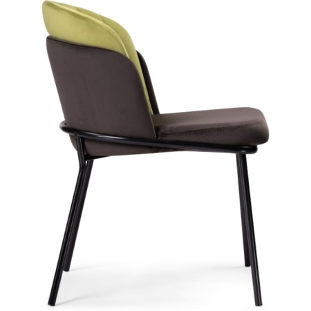 Siolim Metal/velor stool/velor, black/brown/olive 54x60x76 cm-2