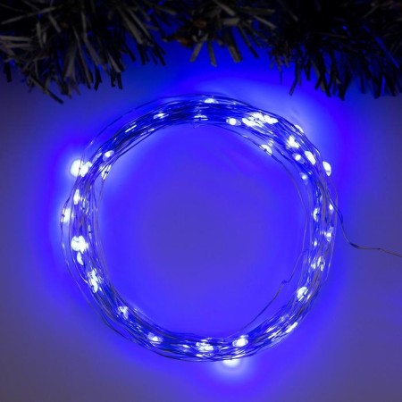 Garland "thread" 10 m dew, ip20, silver thread, 100 LED, glow blue, 12 V