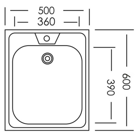 Kitchen sink "Vladix", invoice, without siphon, 50x60 cm, stainless steel 0.4 mm-3
