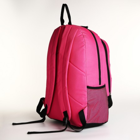 Youth backpack on a zipper, 3 pockets, pink color-3