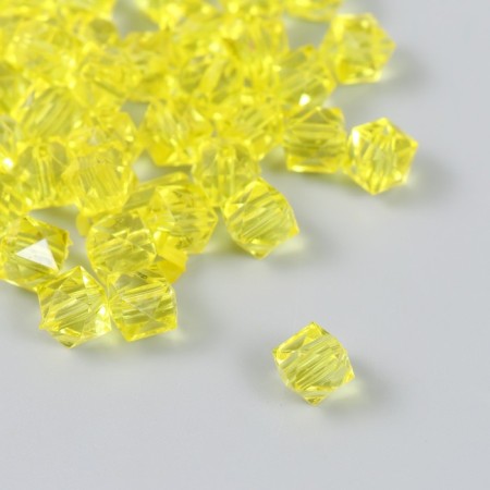 Plastic beads "Crystal polyhedron. Lemon" transparent set 20 g 1x1x1 cm