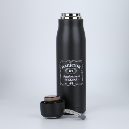Thermos, 600 ml, traveller "drink of a real man", retains heat 10 hours, 26x7 cm-1