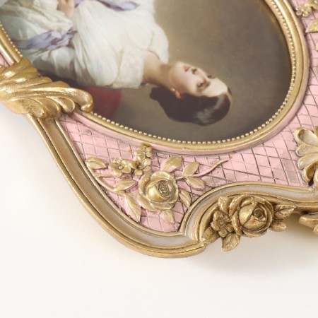 Photo frame Polystone 10x15 cm "Venus" pink with gold 15.5x25 cm-2