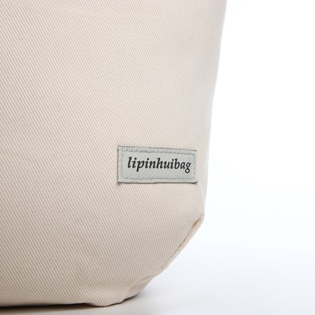 Soldier bag with a zipper, beige color-3